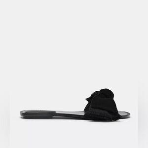 Zara New Split Leather Bow Sandals